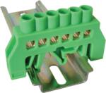 Tracon Electric Tracon NPE-G6-6 Szigetelt földelősín (N/PE), zöld 230/400VAC, 63A, 6×9mm, 6P, IP20 (NPE-G6-6)