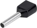 Tracon Electric Tracon E13I Szigetelt (PA6.6) iker-érvéghüvely, ónoz. elektr. réz, fekete 2×1, 5mm2, l=12mm (E13I)