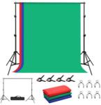 Puluz PKT5204 Állvány fényképes hátterek rögzítéséhez 2x2m + hátterek 3 db (PKT5204) - jatekotthon