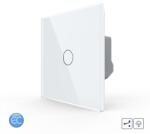 Livolo Intrerupator Simplu Cap Scara / Cruce cu Dimmer cu Touch LIVOLO din Sticla - Protocol ZigBee EC (Alb) (VL-FC1SD1Z2-2G-2W)