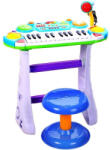 Malplay Instrument Muzical Pianina electronica MalPlay cu scaun si microfon 45 cm inaltime Albastra (BB335B) Instrument muzical de jucarie