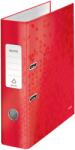 Leitz Biblioraft LEITZ 180 WOW, carton laminat, partial reciclat, FSC, A4, 80 mm, rosu (L-10050026) - pcone