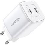 UGREEN Nexode hálózati töltő, 2x USB-C, PD3.0, QC4.0, GaN, 45W (fehér) (15327) - jatekotthon