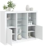 vidaXL 3 db fehér szerelt fa tálalószekrény LED-ekkel (3209121)