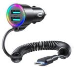 JOYROOM Car charger Joyroom JR-CL24, 2x USB + Type-C cable (black) (JR-CL24)