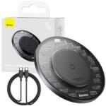 Baseus Simple 2, Wireless Qi induktív töltő, 15W USB-C - USB-C kábellel (fekete) (CCJJ050001) - jatekotthon