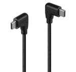 Lindy Cablu USB type C 2.0 unghi/unghi 90 grade T-T 1m Negru, Lindy L32009 (L32009)