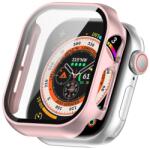  PC FULL COVER Capac din plastic cu sticlă pentru Apple Watch 10 42mm roz metalic