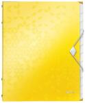 Leitz Mapa plastic cu 12 separatoare, A4, 200 coli, galben, LEITZ WOW (LZ46340016)