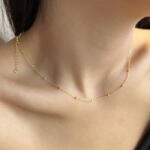 Modart Lantisor argint, dama, argint 925 placat cu aur, bilute 2mm, 39+5cm, auriu, 1, 37 gr (1010)