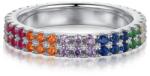Modart Inel argint, dama, argint 925, tennis dublu, multicolor, argintiu, 3, 03 gr (1143)
