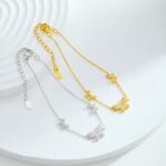 Modart Bratara reglabila argint fluture, dama, argint 925/argint 925 placat cu aur, pietre albe, argintiu/auriu, 1, 92 gr (1320)