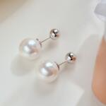 Modart Cercei ball pearl argint, dama, perla si bila argint, argint 925, argintiu, 3, 2gr (957)