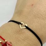 Modart Bratara aur, dama/copil/bebelus, aur 14 k, snur reglabil, mini figurina inima, auriu (875)