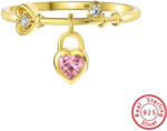 Modart Inel argint placat cu aur, inel love, inele argint, inele argint dama, argint 925 rodiat/ argint 925 placat cu aur, argintiu/auriu, 1, 03 gr (1563)