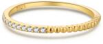 Modart Inel subtire argint, dama, argint 925 placat cu aur, minimalist, cristale, auriu, 0, 63gr (990)