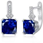Modart Cercei argint tortite, dama, argint 925, cristal albastru safir, argintiu, 3, gr (1399)