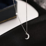 Modart Lantisor din argint luna si stea cu cristale albe, dama, argint 925/argint 925 placat cu aur, luna si stea, zirconii albe, argintiu/auriu, 2, 46gr (1487)