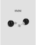 Modart Cercei onix 8 mm argint, simpli, dama, argint 925, piatra neagra onix, 1, 74 gr (1434)