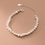 Modart Bratara perle naturale de cultura mici si terminatie argint, dama, argint 925, reglabila, 4, 03 gr (1358)