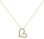 Modart Lantisor argint, dama, argint 925 placat cu aur, inima, zirconii albe, auriu, 2, 61 gr (1076)