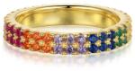 Modart Inel argint, dama, argint 925 placat cu aur, tennis dublu, multicolor, auriu, 3, 03 gr (1142)
