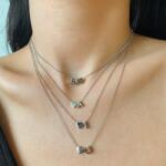 Modart Lantisor cu nume argint 925, dama, personalizat cu initiala si inima, lungime reglabila, argintiu, 2, 44 gr (1235)