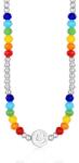 Modart Colier bilute argint si cristale fatetate colorate, dama/copil, argint 925 , 40+3cm, emoticon argint, 8, 72gr (931)