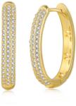 Modart Cercei rotunzi argint placat cu aur, dama, argint 925, zirconii albe, 20 mm, 6, 13 gr (1165)