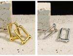 Modart Cercei argint in forma de U, model brand celebru, dama, argint 925/argint 925 placat cu aur, u links, 2, 43 gr (1425)