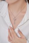 Modart Lantisor argint cheia inimii, dama, argint 925, pandantiv cheie cristale, argintiu, 5, 28 gr (1215)