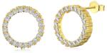 Modart Cercei rotunzi argint, dama, argint 925 placat cu aur, zirconii albe, auriu, 2, 56gr (845)