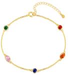 Modart Bratara fina argint cu pietre colorate din argint, bratari argint femei, dama, argint 925/argint 925 placat cu aur, argintiu/auriu, 2, 14 gr (1321)