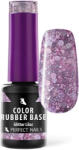 Perfect Nails Color Rubber Base Gel - Színezett Alapzselé 4ml - Glitter Lilac (PNZ244)