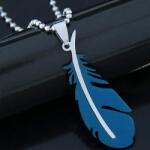 HARAHU Colier SI-34157 Feather - Albastru KP34157