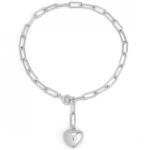 HARAHU Colier Massive Heart-Argintiu KP32673