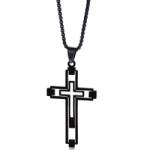 HARAHU Colier EM-34152 Cross - Negru KP34152