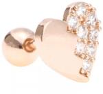 HARAHU Cercel piercing inima HE-23591 - Auriu roz KP23591