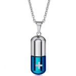 HARAHU Colier PI-25922 - Argintiu / Albastru KP25922