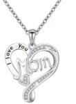 HARAHU Colier I Love You Mom - Argintiu KP28755
