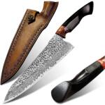 HARAHU Cuțit de bucătărie damasc HARAHU SA-26708 - Negru KP26708