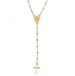 HARAHU Colier Classical Cross - Aurie / Turcoază KP29910