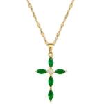 HARAHU Colier Fancy Cross - Verde KP29409