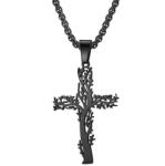HARAHU Colier Tree Cross - Negru KP34111