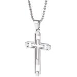 HARAHU Colier EM-34151 Cross - Argintiu KP34151