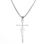 HARAHU Colier Love Cross - Argintiu KP28444