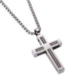 HARAHU Colier TW-34105 Cross - Argintiu KP34105