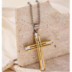 HARAHU Colier SA-34103 Cross - Aurie / Argintie KP34103