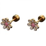 HARAHU Cercel Flower - Auriu / Alb KP21748