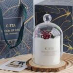 HARAHU Lumânare parfumată cu capac din sticlă - Albă KP30991
